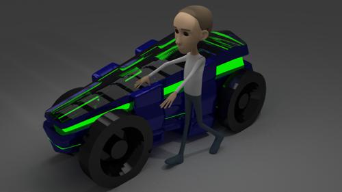 character with car preview image